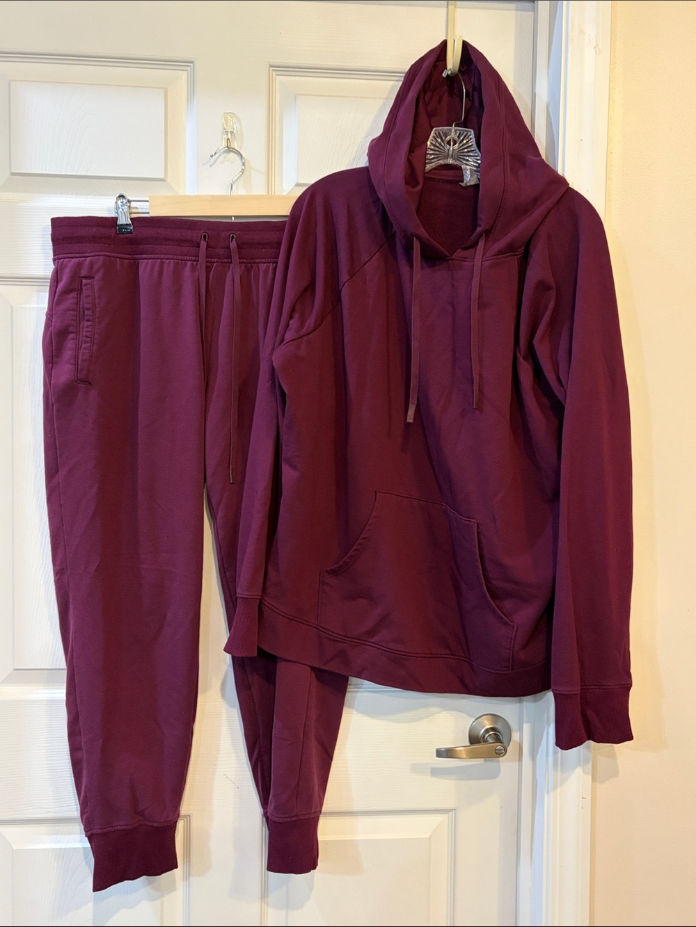 Athletic Works Women's Maroon Track Pants & Hoodie Set